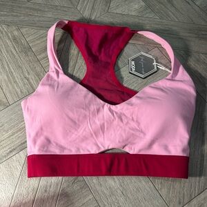 Pink and Red Sports Bra